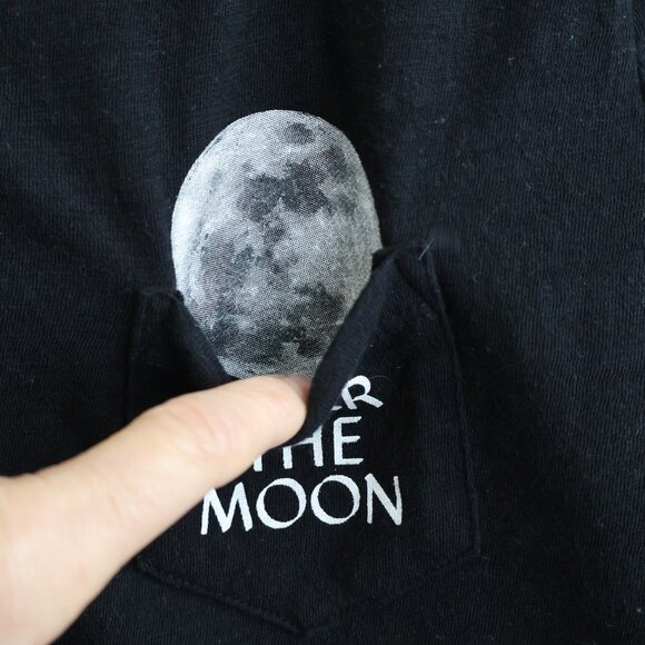 Womans Black Tee-Shirt -  Over The Moon - Size M - Picture 6 of 8